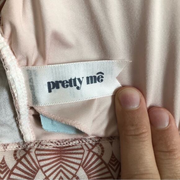 Pretty Me Swimwear Asymmetrical Shoulder Ruffle Geometric Swim Beach Bikini Top - Picture 7 of 8